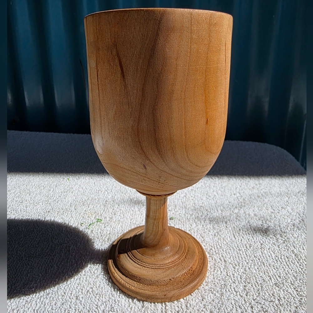 Vintage Yellow Birch Handcrafted Goblet